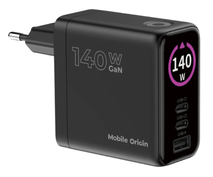Ładowarka i akumulator Mobile Origin GaN 140W Display Charger PW21 2x USB-C + USB-A